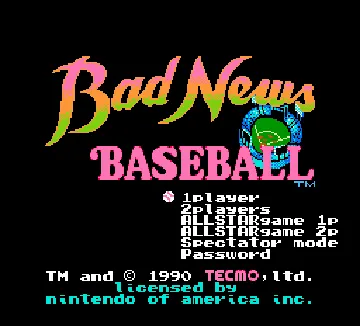 Bad News Baseball (USA) screen shot title